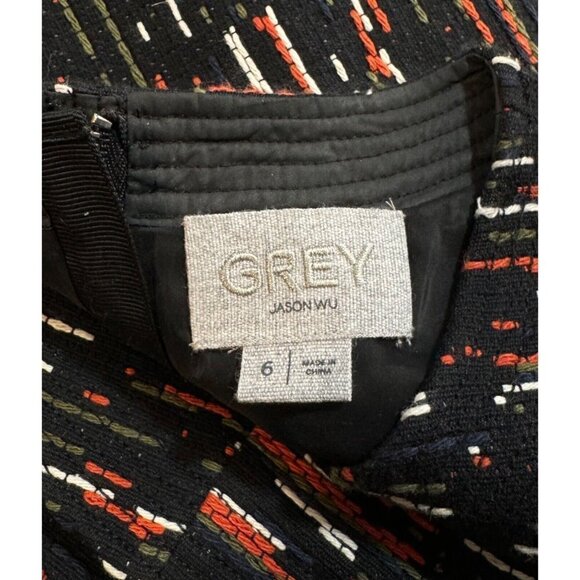 Grey by Jason Wu Sz 6 Sleeveless Tweed Faux Wrap Sheath Dress Asymmetric Hem - Picture 8 of 11